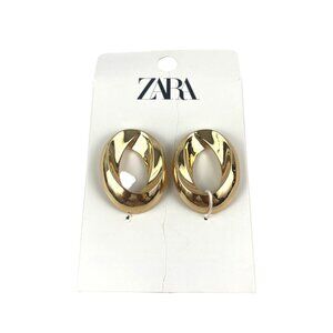 Zara Gold-Tone Oval Hoop Earrings